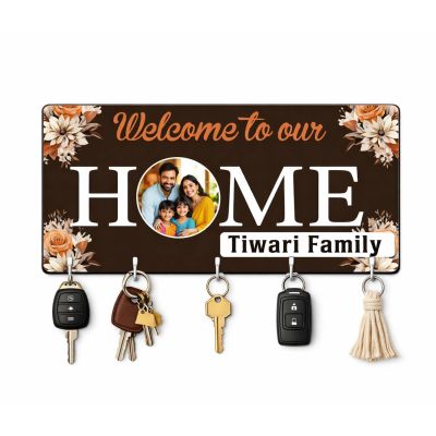 Personalised Family Welcome Key Holder with 5 Hooks